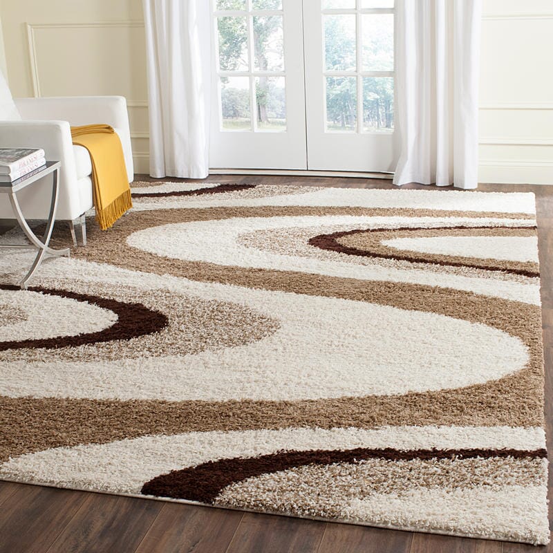 Safavieh Shag Sg917-1225 Ivory / Brown Geometric Area Rug