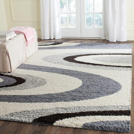 Safavieh Shag Sg917-1280 Ivory / Grey Rugs.