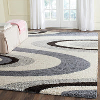 Safavieh Shag Sg917-1280 Ivory / Grey Geometric Area Rug