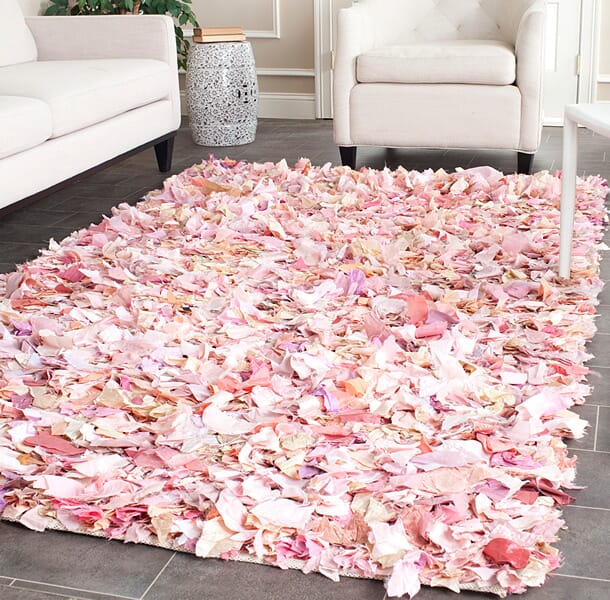 Safavieh Shag Sg951P Ivory / Pink Rugs.
