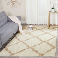 Safavieh Dallas Shag Sgd257B Ivory / Beige Geometric Area Rug