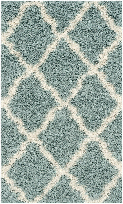 Safavieh Dallas Shag Sgd257C Seafoam / Ivory Geometric Area Rug