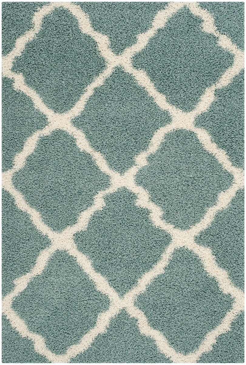 Safavieh Dallas Shag Sgd257C Seafoam / Ivory Geometric Area Rug