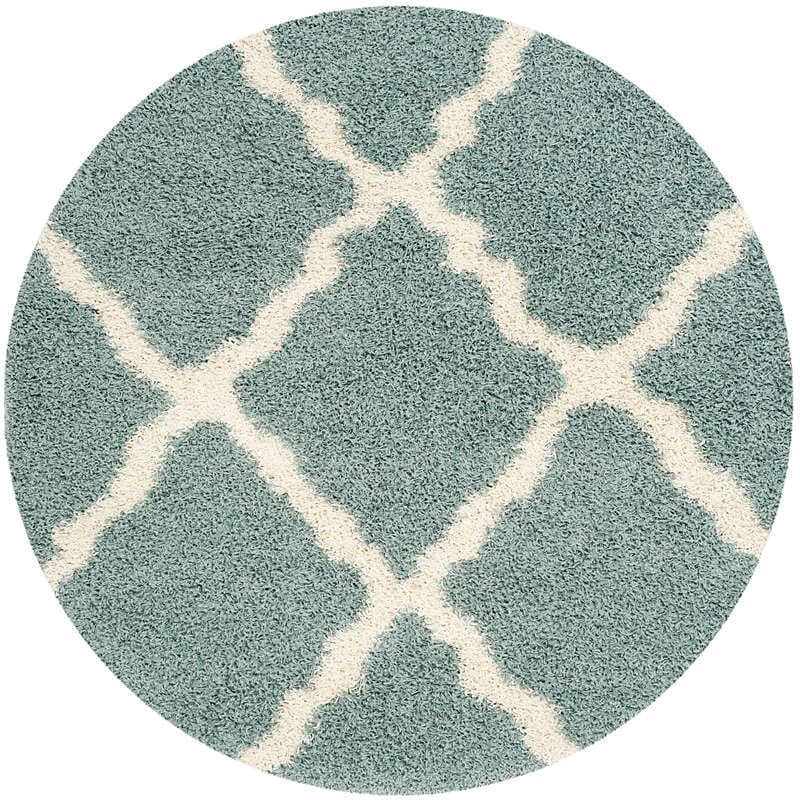 Safavieh Dallas Shag Sgd257C Seafoam / Ivory Geometric Area Rug