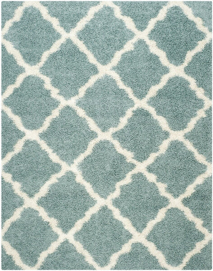 Safavieh Dallas Shag Sgd257C Seafoam / Ivory Geometric Area Rug