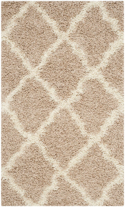 Safavieh Dallas Shag Sgd257D Beige / Ivory Geometric Area Rug