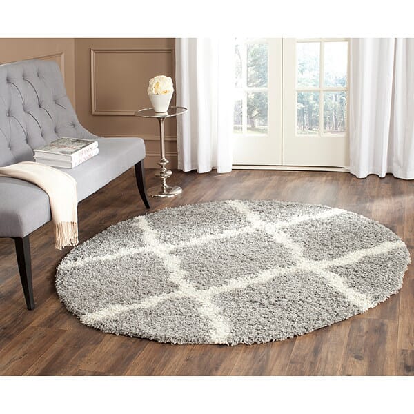 Safavieh Dallas Shag Sgd257G Grey / Ivory Geometric Area Rug