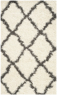 Safavieh Dallas Shag Sgd257H Ivory / Dark Grey Geometric Area Rug