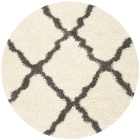 Safavieh Dallas Shag Sgd257H Ivory / Dark Grey Geometric Area Rug