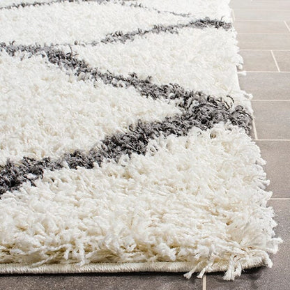 Safavieh Dallas Shag Sgd257H Ivory / Dark Grey Geometric Area Rug