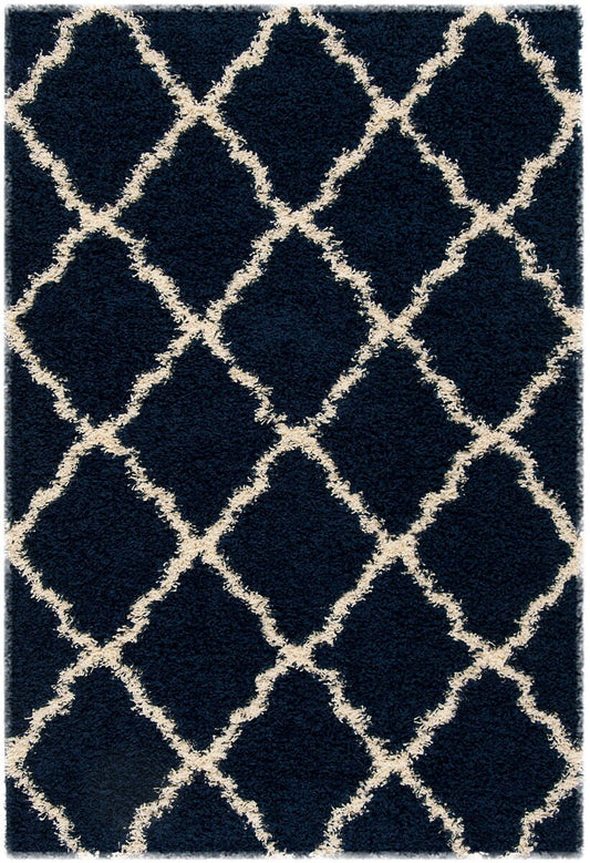 Safavieh Dallas Shag Sgd257N Navy / Ivory Shag Area Rug