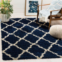 Safavieh Dallas Shag Sgd257N Navy / Ivory Shag Area Rug