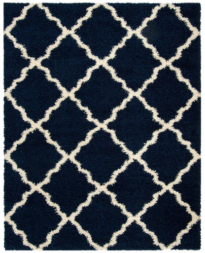 Safavieh Dallas Shag Sgd257N Navy / Ivory Shag Area Rug