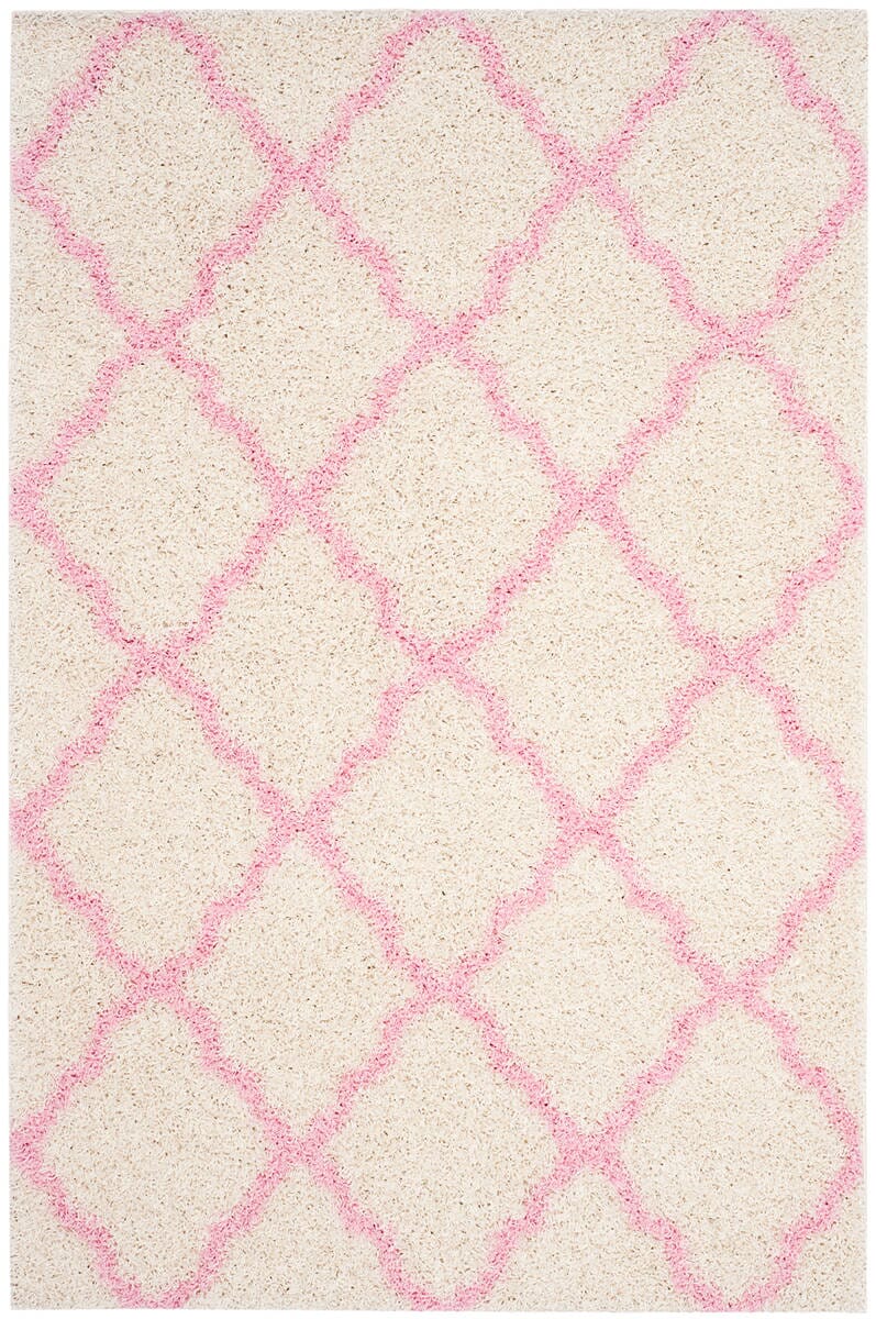 Safavieh Dallas Shag Sgd257P Ivory / Light Pink Geometric Area Rug