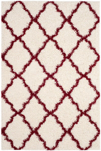 Safavieh Dallas Shag Sgd257R Ivory / Red Geometric Area Rug