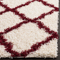 Safavieh Dallas Shag Sgd257R Ivory / Red Geometric Area Rug