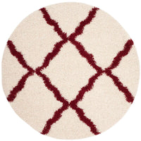 Safavieh Dallas Shag Sgd257R Ivory / Red Geometric Area Rug