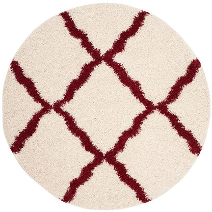 Safavieh Dallas Shag Sgd257R Ivory / Red Geometric Area Rug