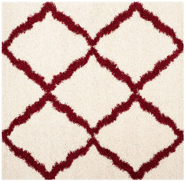 Safavieh Dallas Shag Sgd257R Ivory / Red Geometric Area Rug