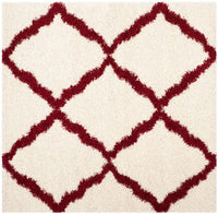 Safavieh Dallas Shag Sgd257R Ivory / Red Geometric Area Rug