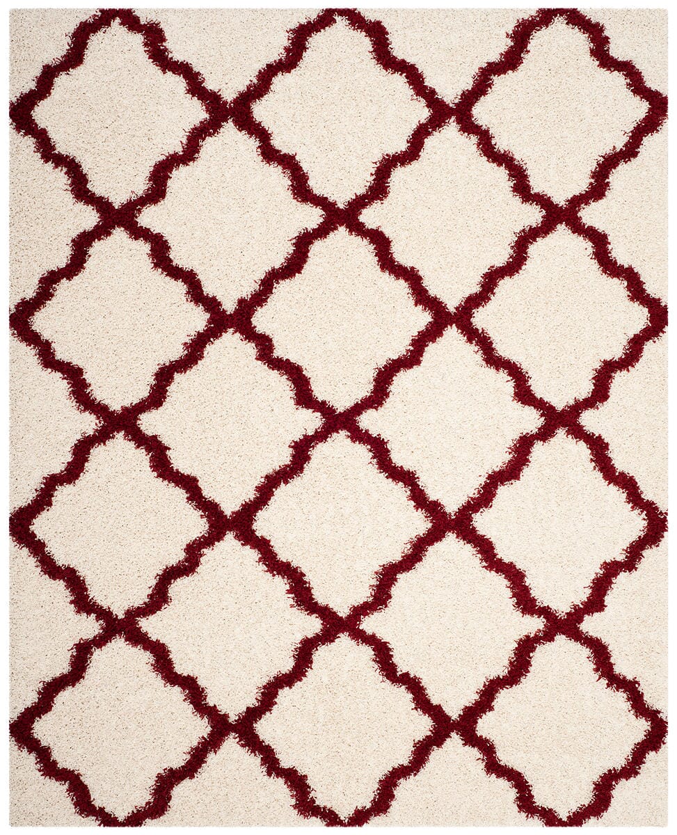 Safavieh Dallas Shag Sgd257R Ivory / Red Geometric Area Rug