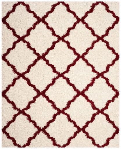 Safavieh Dallas Shag Sgd257R Ivory / Red Geometric Area Rug