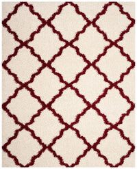 Safavieh Dallas Shag Sgd257R Ivory / Red Geometric Area Rug