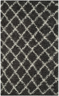 Safavieh Dallas Shag Sgd258A Dark Grey / Ivory Geometric Area Rug