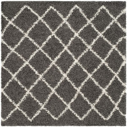 Safavieh Dallas Shag Sgd258A Dark Grey / Ivory Geometric Area Rug