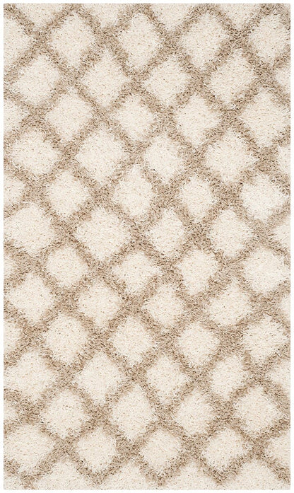 Safavieh Dallas Shag Sgd258B Ivory / Beige Geometric Area Rug