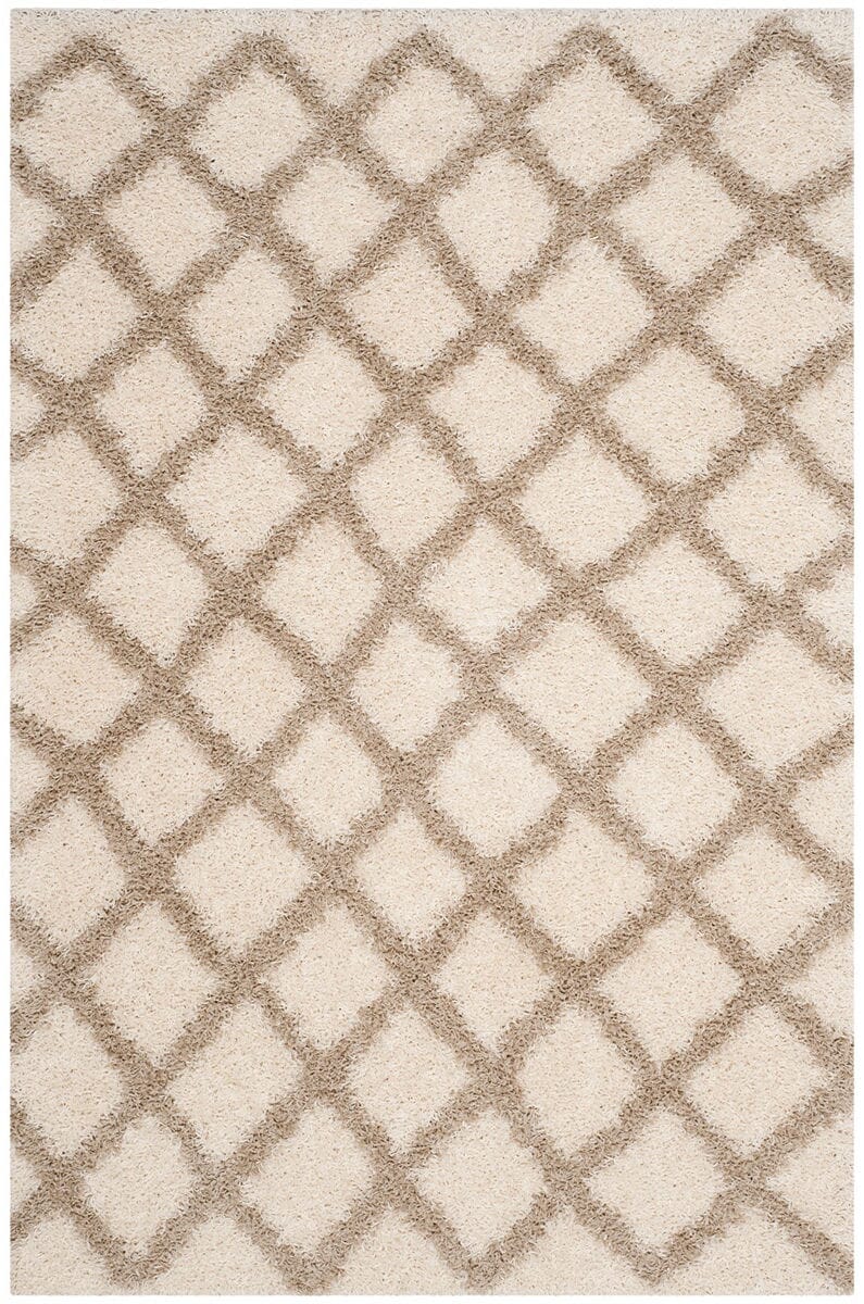 Safavieh Dallas Shag Sgd258B Ivory / Beige Geometric Area Rug