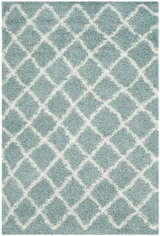 Safavieh Dallas Shag Sgd258C Seafoam / Ivory Geometric Area Rug