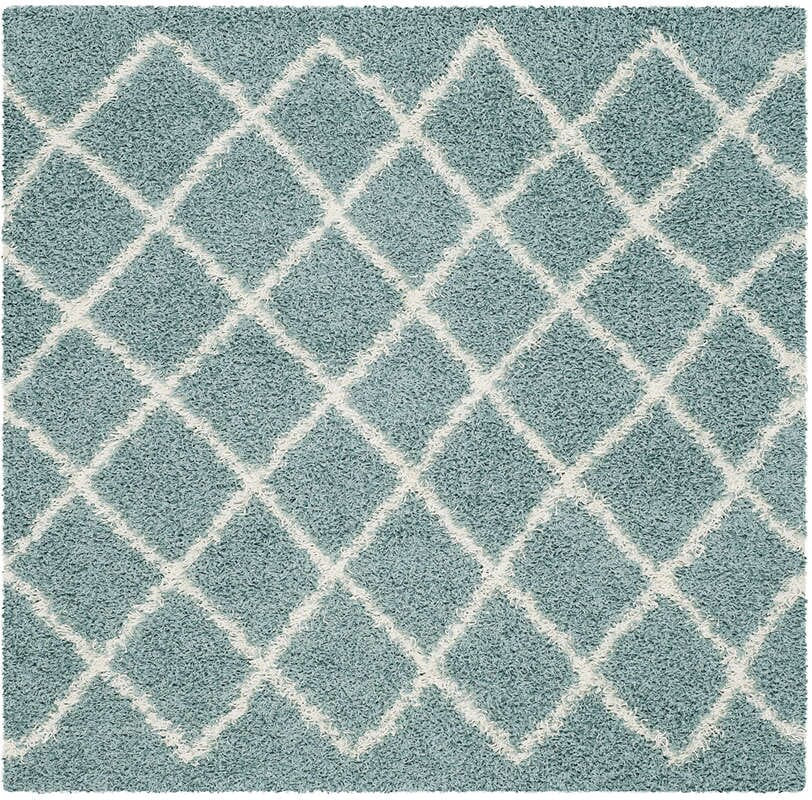 Safavieh Dallas Shag Sgd258C Seafoam / Ivory Geometric Area Rug