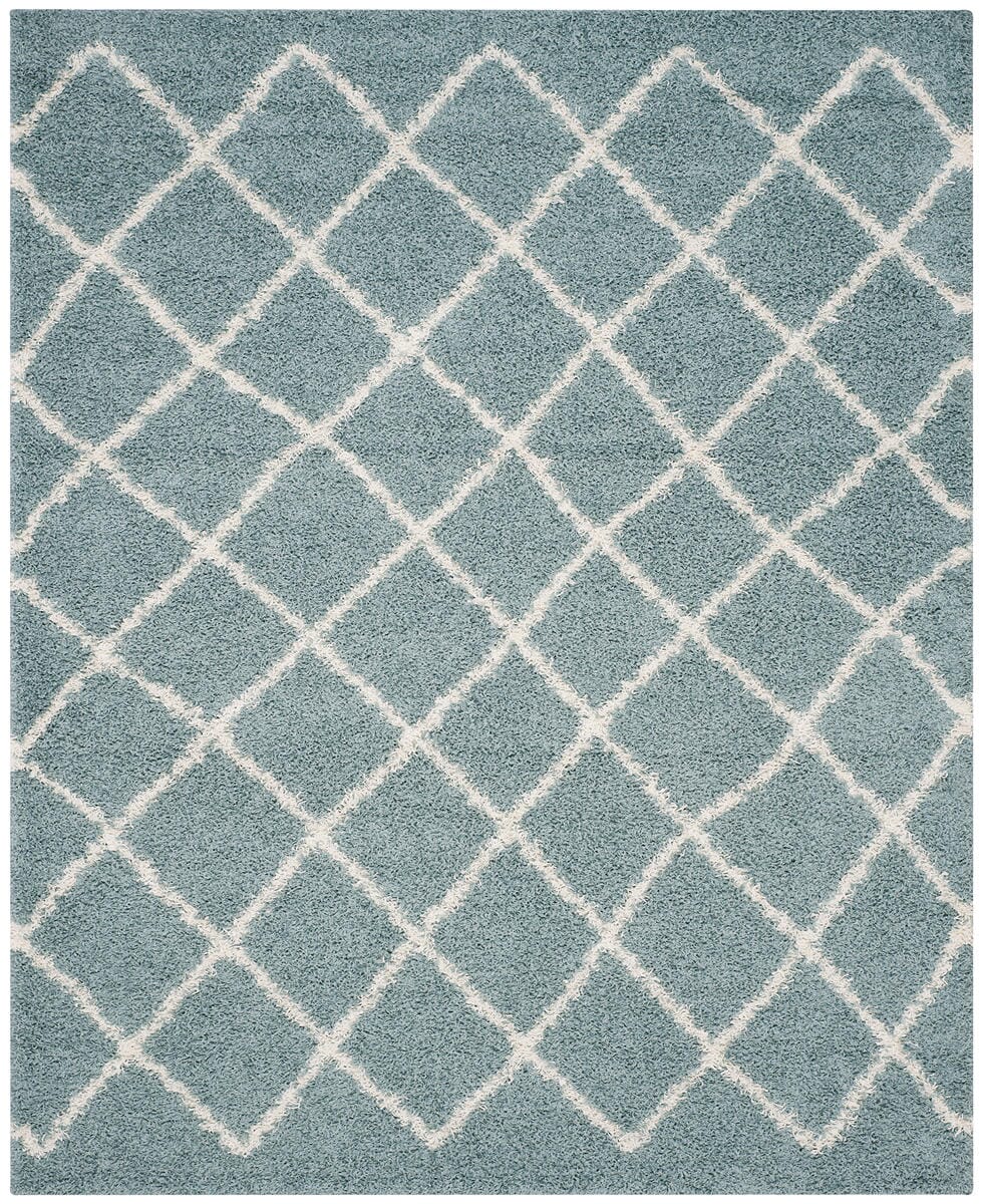 Safavieh Dallas Shag Sgd258C Seafoam / Ivory Geometric Area Rug