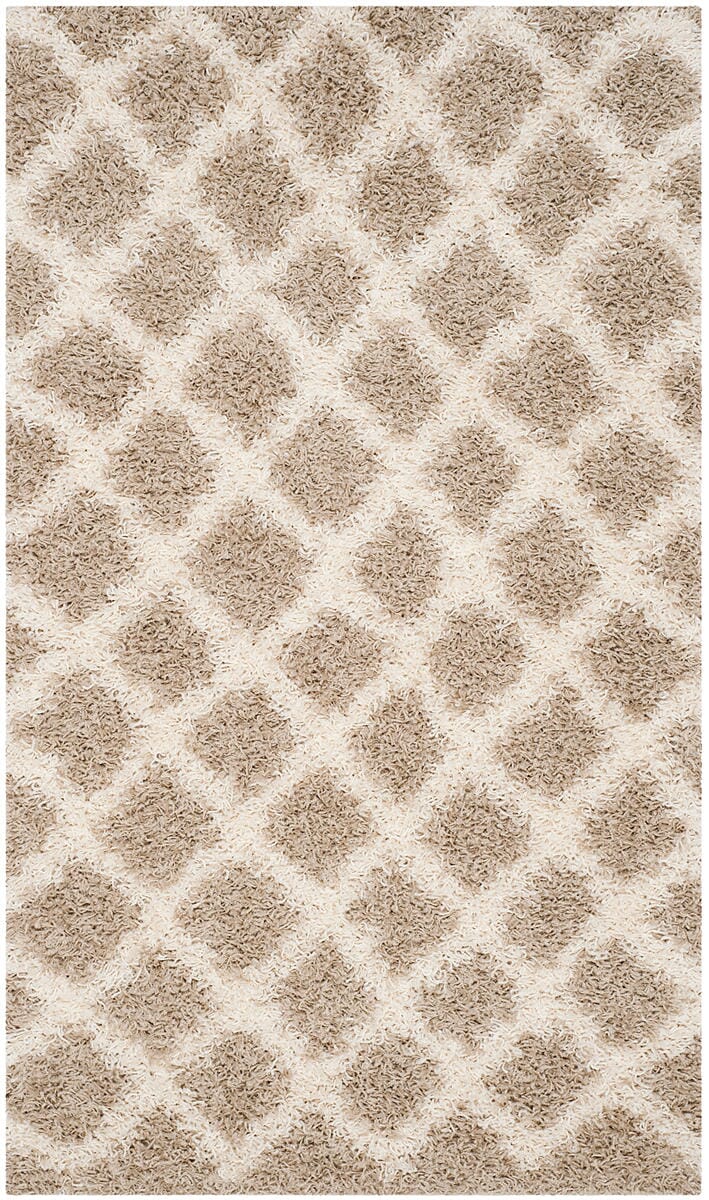 Safavieh Dallas Shag Sgd258D Beige / Ivory Geometric Area Rug