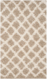 Safavieh Dallas Shag Sgd258D Beige / Ivory Geometric Area Rug