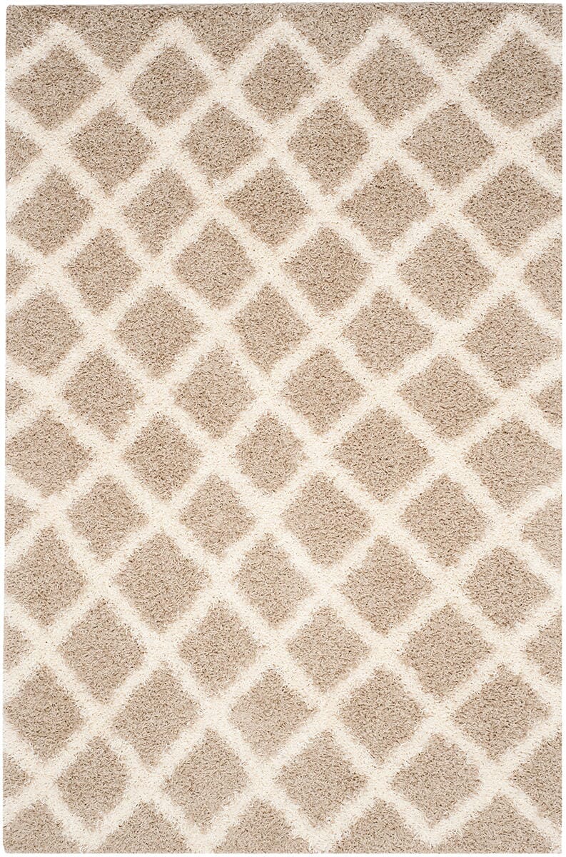 Safavieh Dallas Shag Sgd258D Beige / Ivory Geometric Area Rug