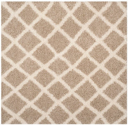 Safavieh Dallas Shag Sgd258D Beige / Ivory Geometric Area Rug