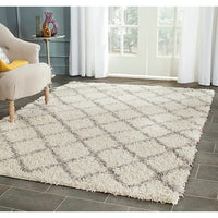 Safavieh Dallas Shag Sgd258F Ivory / Grey Geometric Area Rug