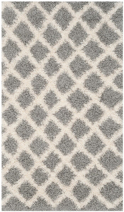 Safavieh Dallas Shag Sgd258G Grey / Ivory Geometric Area Rug