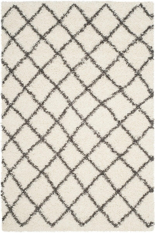 Safavieh Dallas Shag Sgd258H Ivory / Dark Green Geometric Area Rug