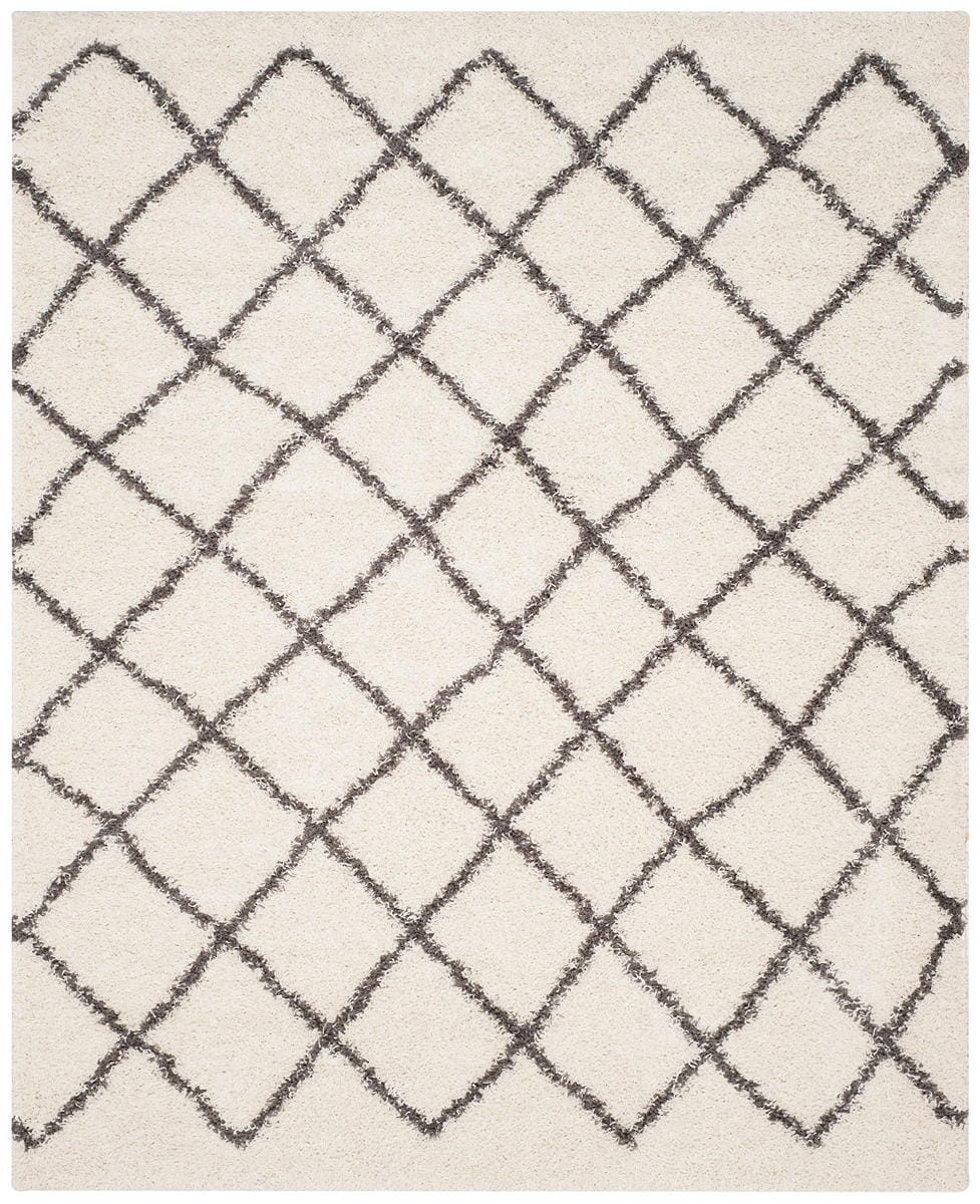 Safavieh Dallas Shag Sgd258H Ivory / Dark Green Geometric Area Rug