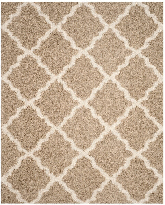 Safavieh Dallas Shag Sgds257D Beige / Ivory Shag Area Rug