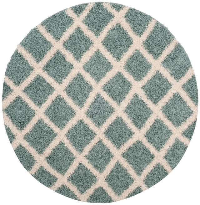 Safavieh Dallas Shag Sgds258C Seafoam / Ivory Shag Area Rug