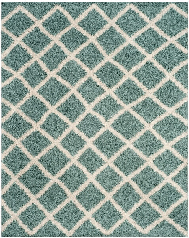 Safavieh Dallas Shag Sgds258C Seafoam / Ivory Shag Area Rug