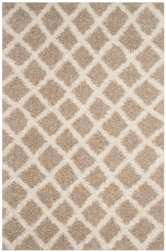 Safavieh Dallas Shag Sgds258D Beige / Ivory Shag Area Rug