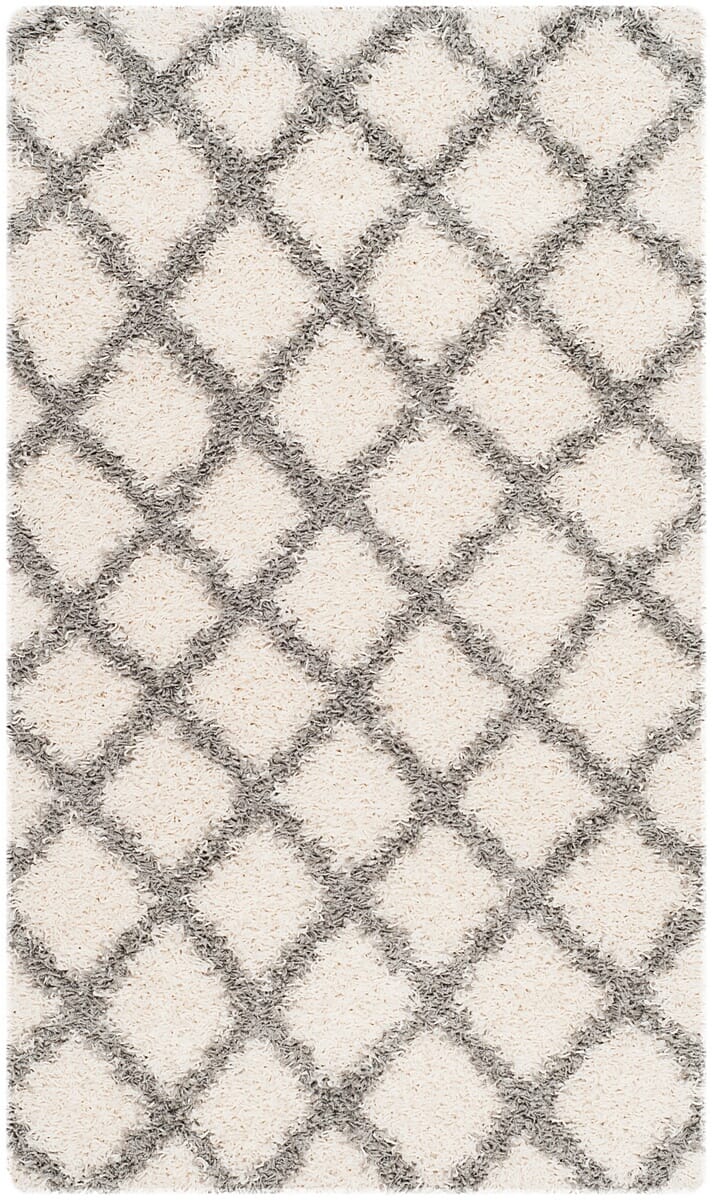 Safavieh Dallas Shag Sgds258F Ivory / Grey Shag Area Rug