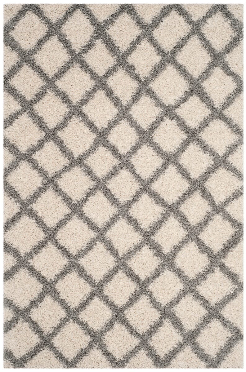 Safavieh Dallas Shag Sgds258F Ivory / Grey Shag Area Rug