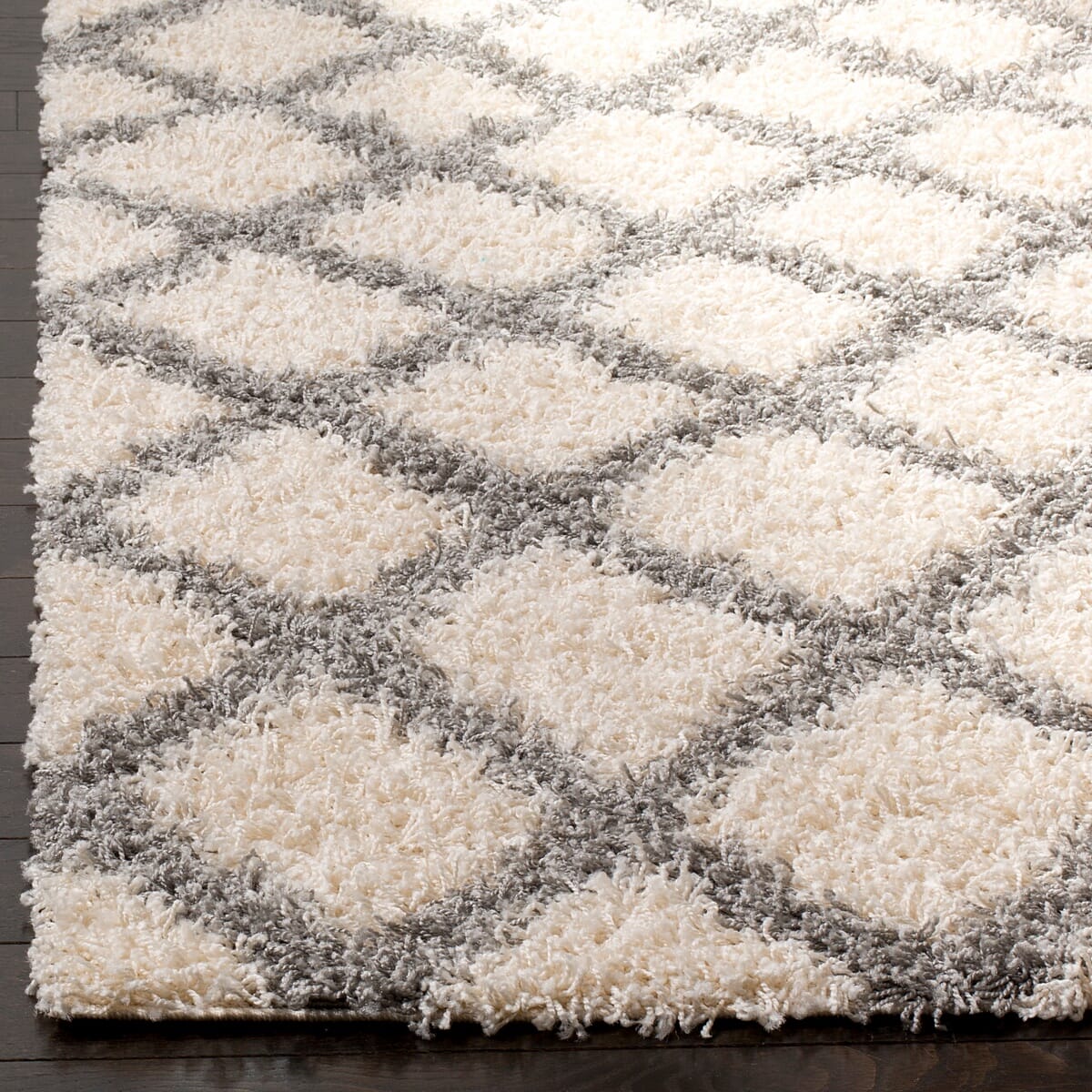 Safavieh Dallas Shag Sgds258F Ivory / Grey Shag Area Rug