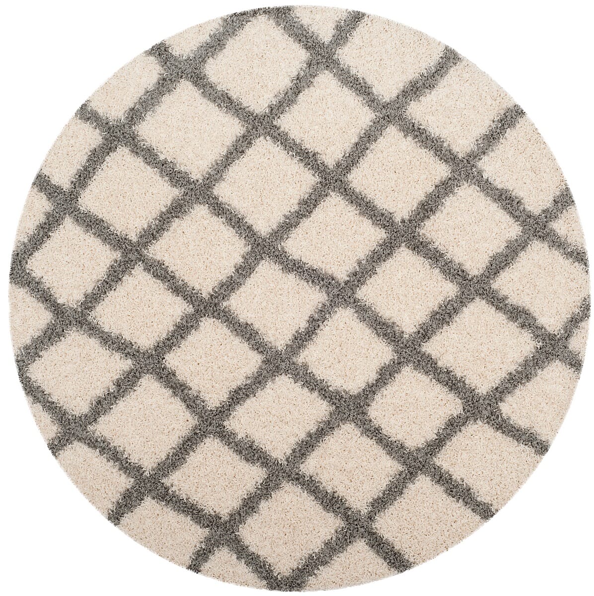 Safavieh Dallas Shag Sgds258F Ivory / Grey Shag Area Rug